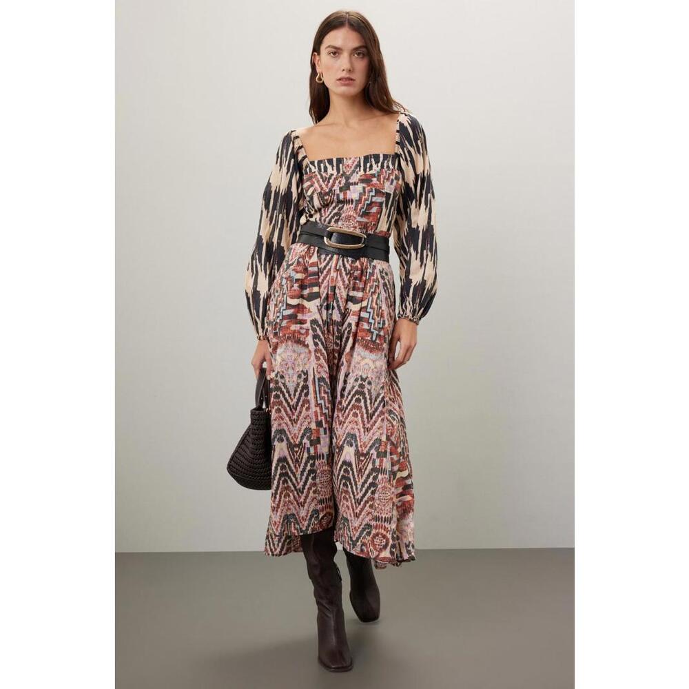 Maria Cher Junin Naibi Dress Size M Multicolor with damage zipper